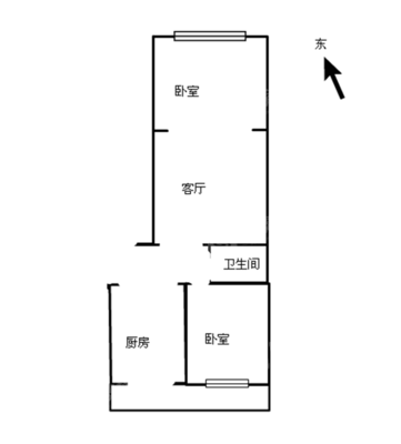 陕西营小区2室1厅1卫54㎡