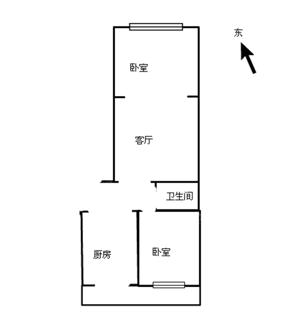 陕西营小区2室1厅1卫54㎡