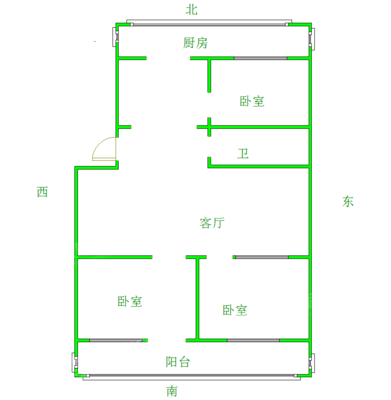 大化生活（二区）3室1厅1卫75㎡