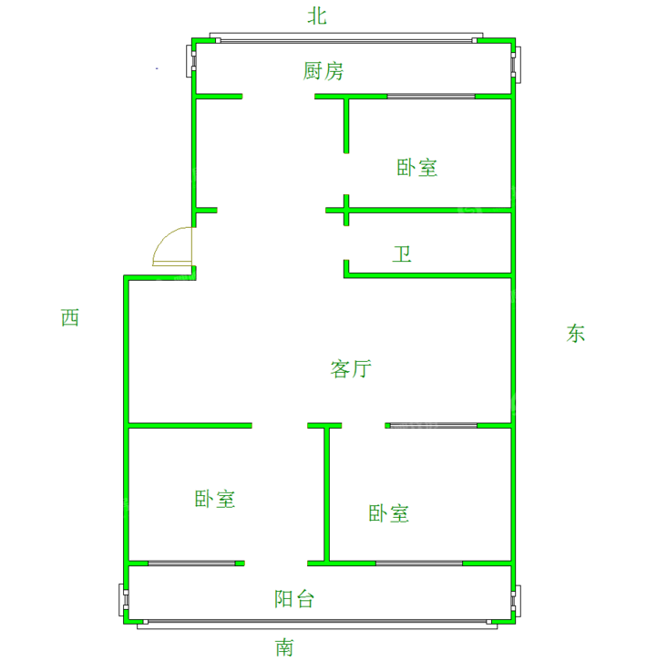 大化生活（二区）3室1厅1卫75㎡