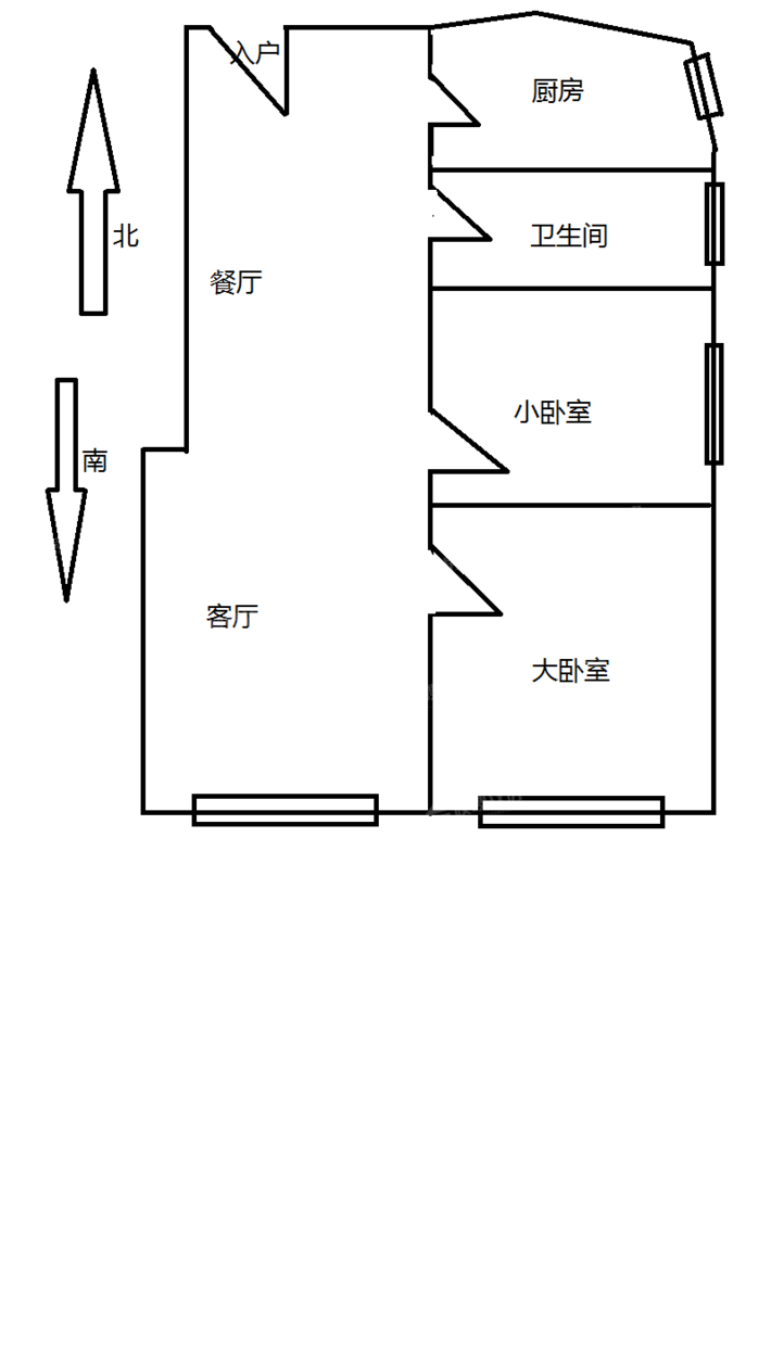 宝鼎花园二期2室2厅1卫91㎡