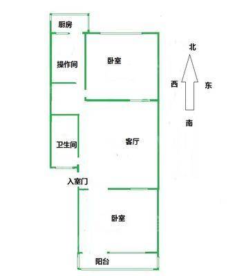 朝阳一区2室2厅1卫63㎡