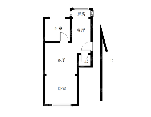 老粮（食）市北山小区2室2厅1卫52㎡