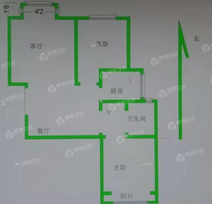 荣盛阿尔卡迪亚新儒苑2室2厅1卫95㎡