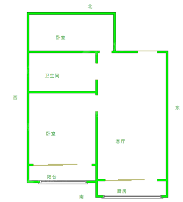 百合世嘉2室1厅1卫60㎡