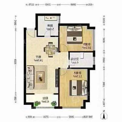 同祥城C区2室2厅1卫86㎡