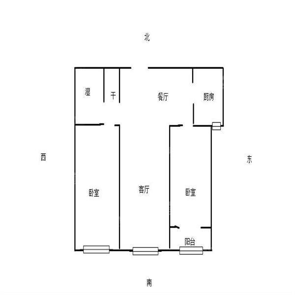 佳苑领域2室2厅1卫90㎡