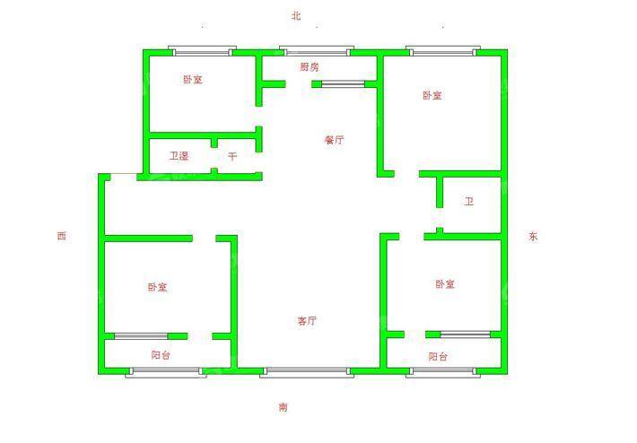 市社小区4室2厅2卫153㎡