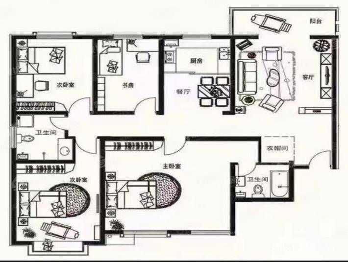 文轩茗园4室2厅2卫170㎡