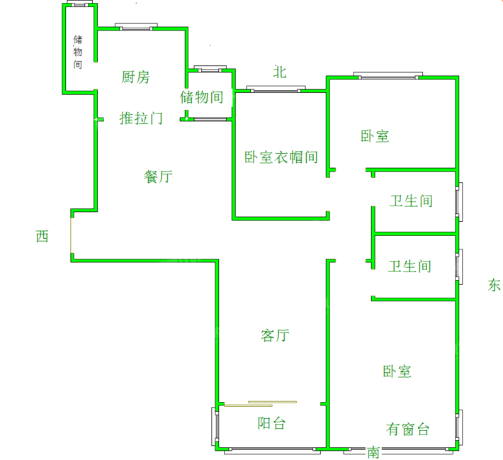 恒大城（商品房）3室2厅2卫147㎡