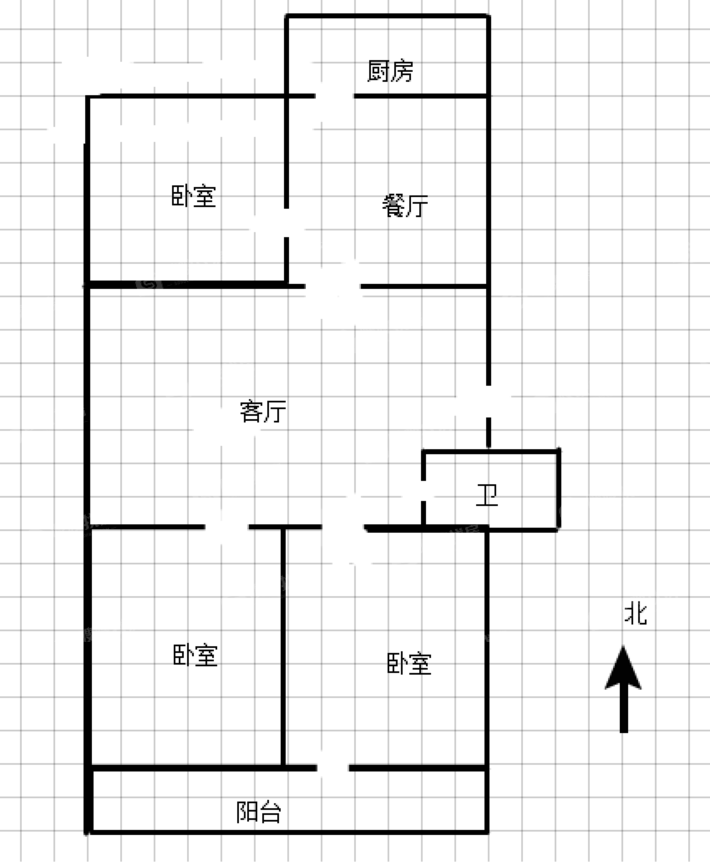 高柱小区3室2厅1卫126㎡