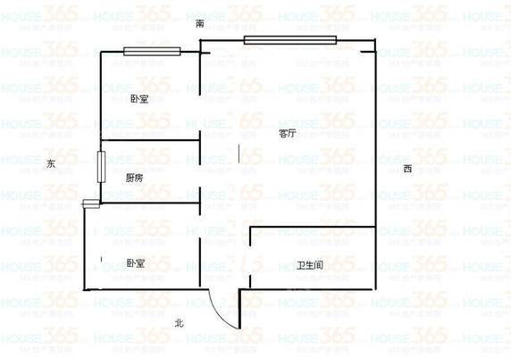 悦城华府2室2厅1卫96㎡