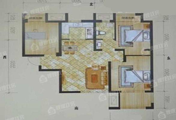 阿尔卡迪亚锦绣天地B区3室2厅1卫88㎡