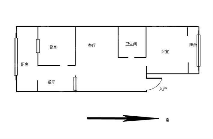 新粮市北山小区2室1厅1卫61㎡