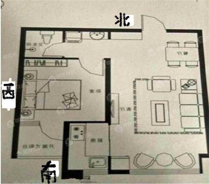 阿尔卡迪亚新儒苑底商1室1厅1卫57㎡