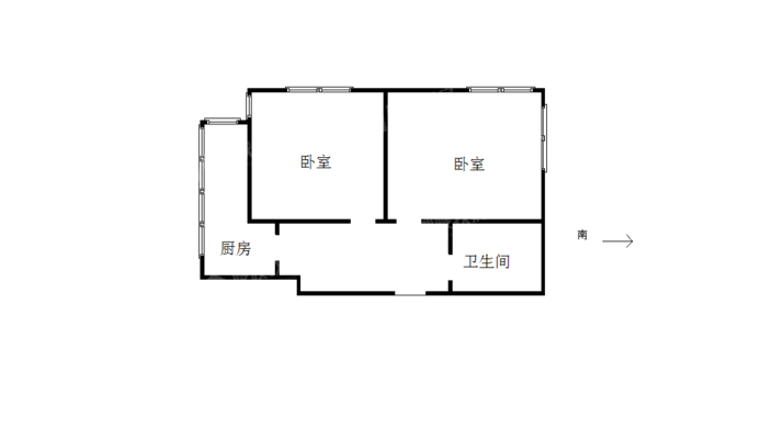 中居宅2室0厅1卫53㎡