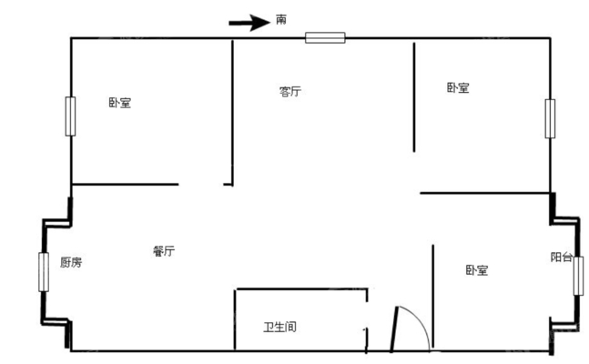 下营房农机家属楼3室2厅2卫109㎡