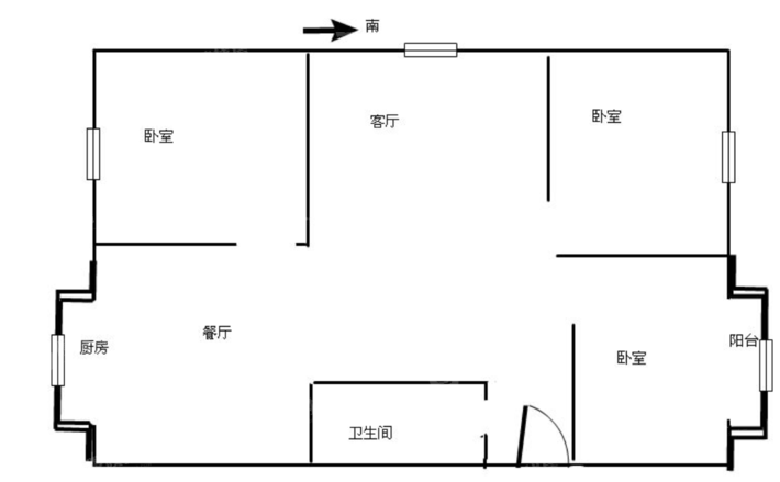 下营房农机家属楼3室2厅2卫109㎡