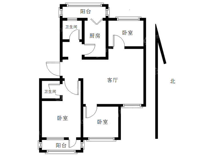 柴场小区3室2厅2卫116㎡