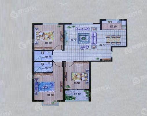 东方世纪城3室2厅2卫116㎡
