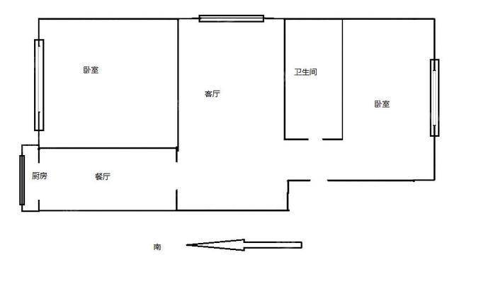 佟山南小区（东组团）2室1厅1卫68㎡