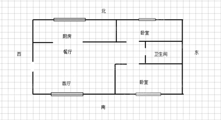 宝鼎花园一期2室2厅1卫95㎡