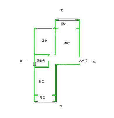 纸房头小区2室2厅1卫85㎡