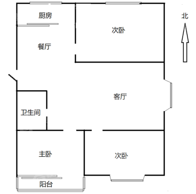 晨曦花园3室2厅1卫98㎡
