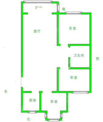 佳和小区2室2厅1卫89㎡