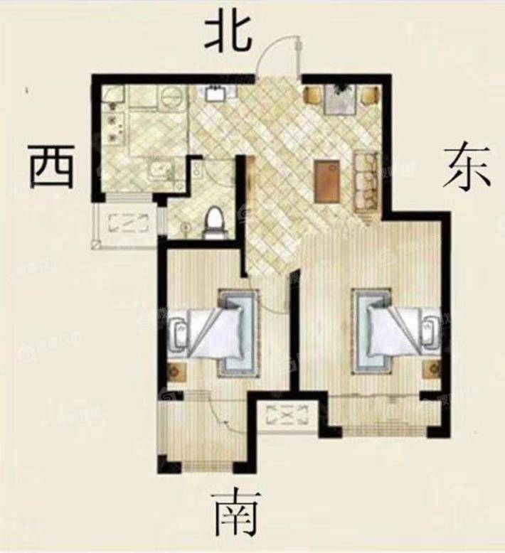 阿尔卡迪亚锦绣天地A区2室1厅1卫58㎡