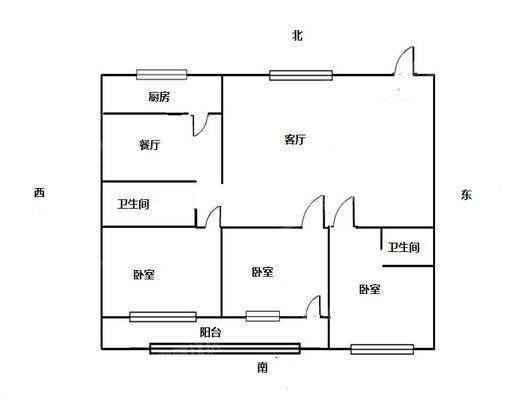 国税局宿舍楼（御河新城南）3室2厅2卫129㎡