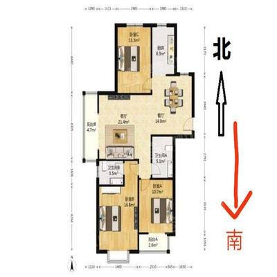 珠峰国际花园3室2厅2卫139㎡