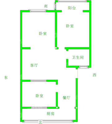 经贸委宿舍楼（一塑）3室2厅1卫102㎡