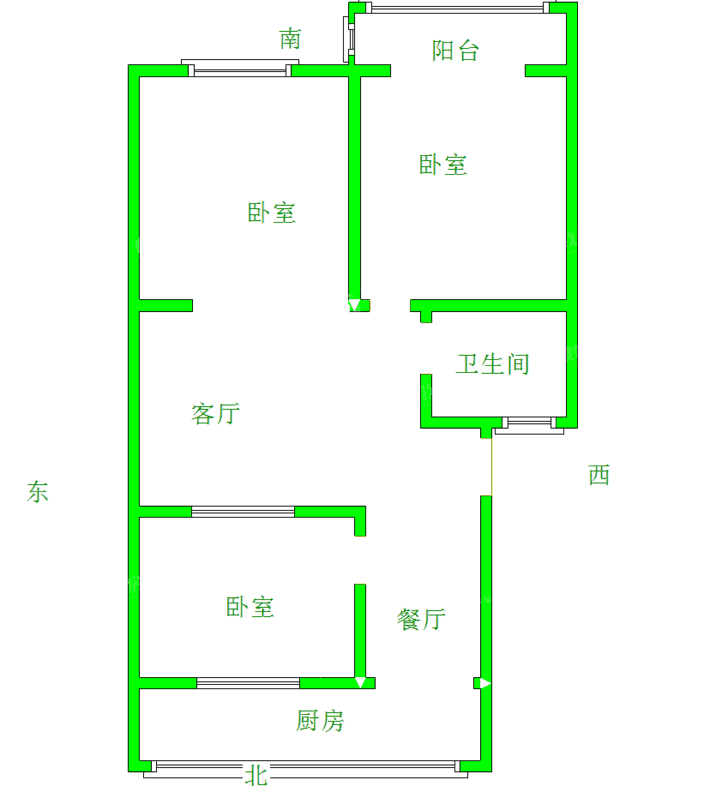 经贸委宿舍楼（一塑）3室2厅1卫102㎡