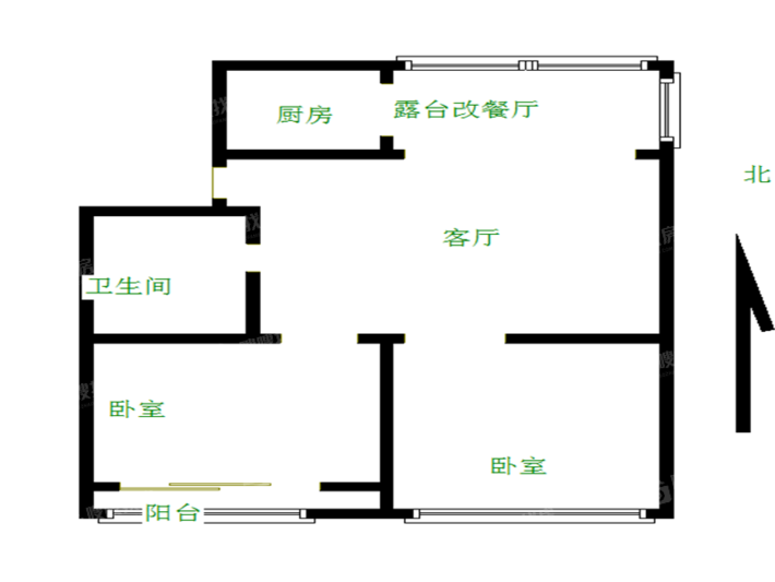 二塑宿舍（隆华小区）2室2厅1卫70㎡