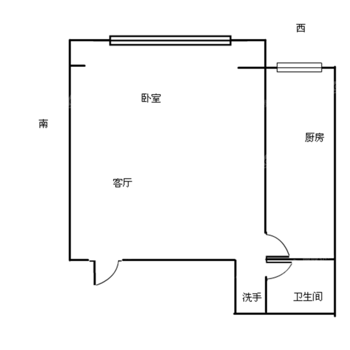 山水天成1室1厅1卫55㎡