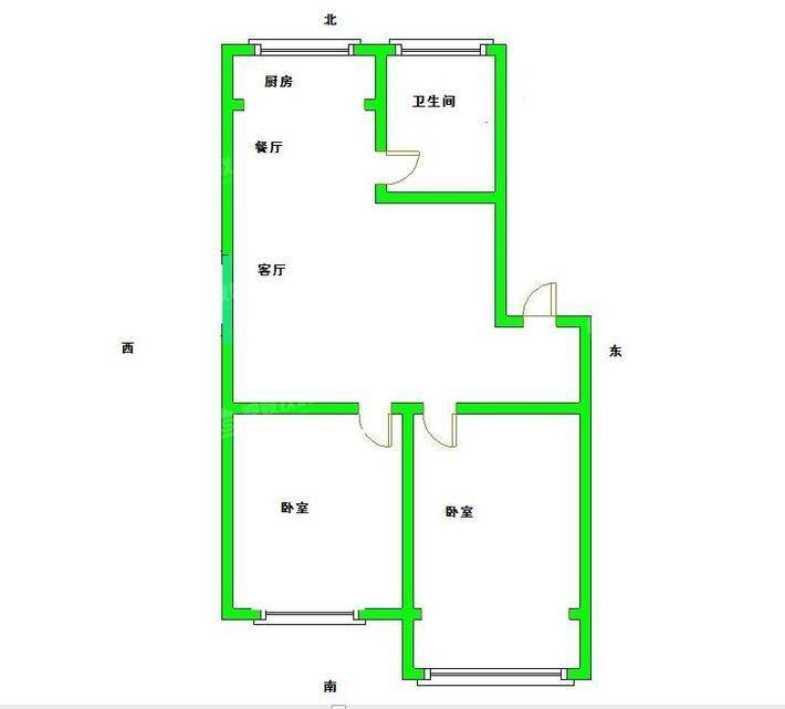 清华竹园2室2厅1卫83㎡