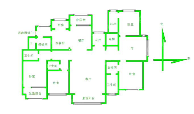 荣盛香堤荣府5室3厅2卫286㎡