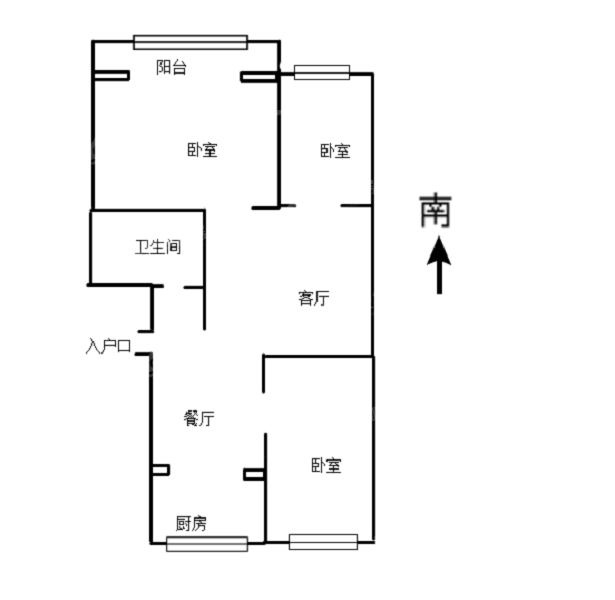 高庙新家园3室2厅1卫85㎡