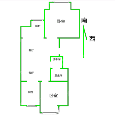 荣盛兰亭苑2室2厅1卫87㎡