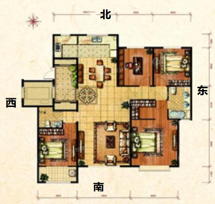 天成名著二期4室2厅1卫165㎡