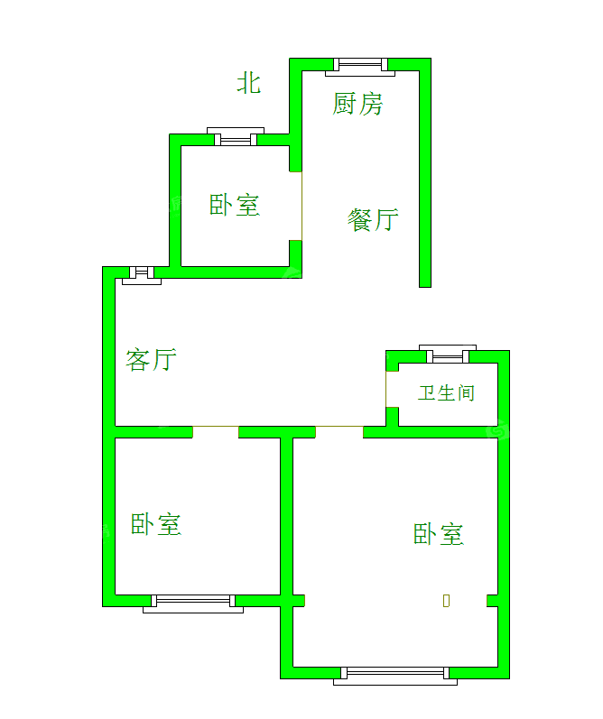 于庄子村丰庭园小区3室2厅1卫99㎡