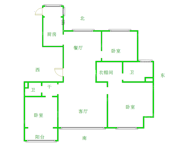 天成郡府西区3室2厅2卫139㎡