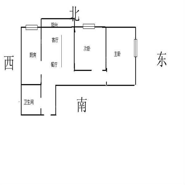 金域华庭2室2厅1卫90㎡