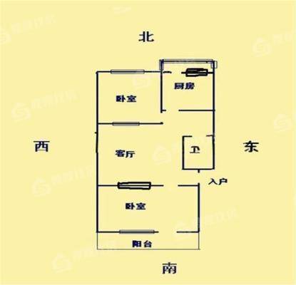 朝阳二区2室2厅1卫63㎡
