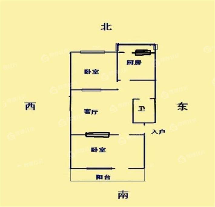 朝阳二区2室2厅1卫63㎡