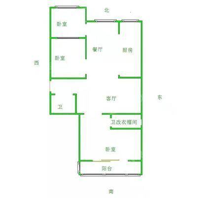 华兴太阳城东领伯爵3室2厅1卫104㎡