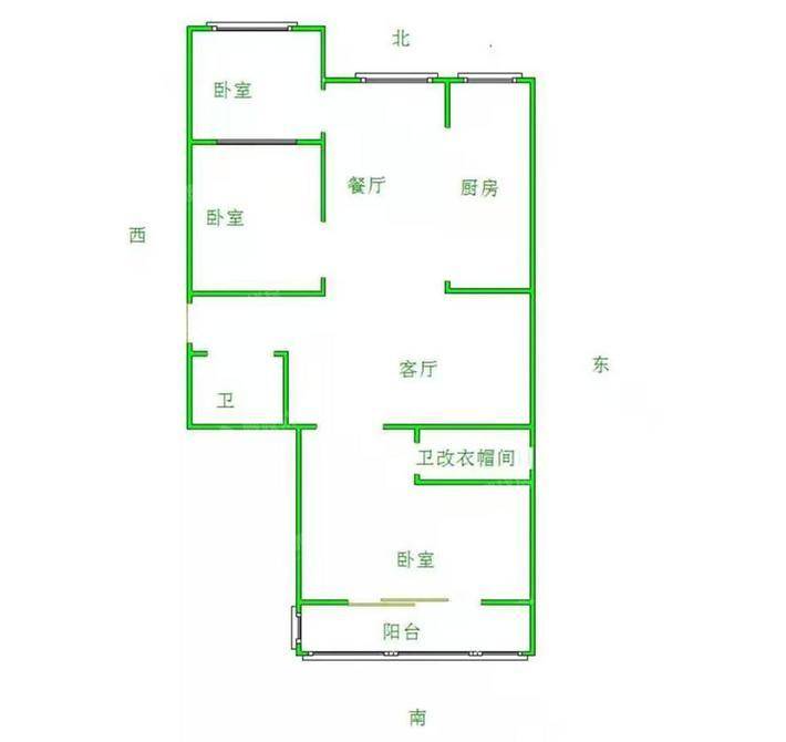 华兴太阳城东领伯爵3室2厅1卫104㎡