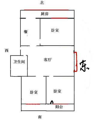 梨园小区3室2厅1卫105㎡