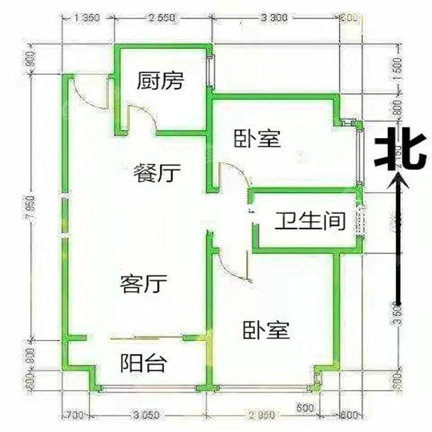 同祥城（A、B区）2室2厅1卫94㎡